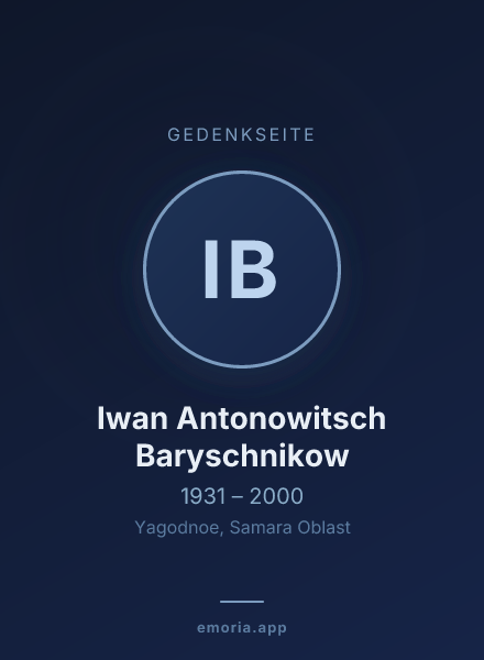 Gedenkportrait von Iwan Antonowitsch Baryschnikow