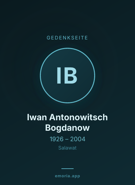 Gedenkportrait von Iwan Antonowitsch Bogdanow