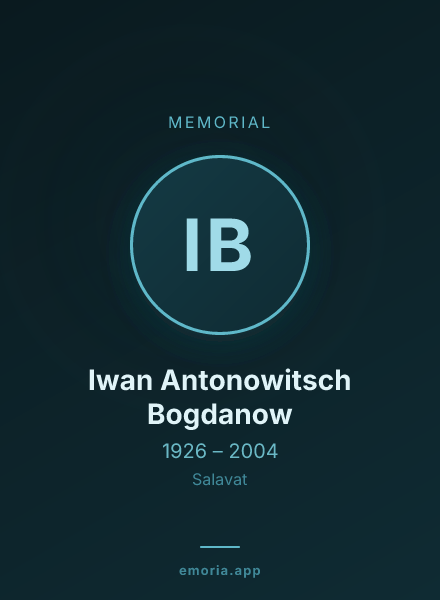 Memorial portrait of Iwan Antonowitsch Bogdanow