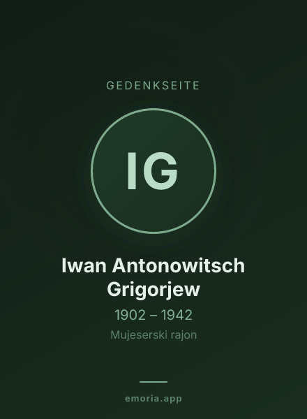 Gedenkportrait von Iwan Antonowitsch Grigorjew