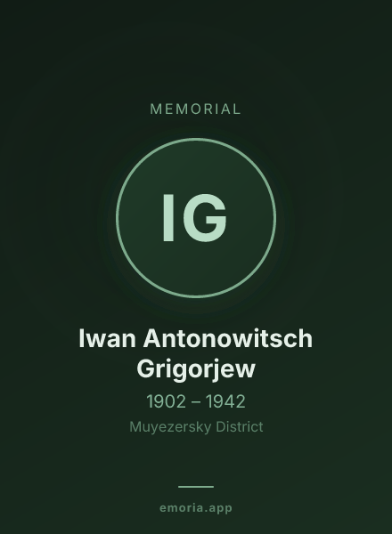 Memorial portrait of Iwan Antonowitsch Grigorjew