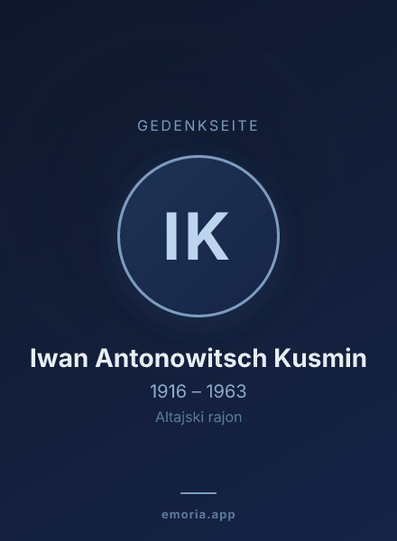 Gedenkportrait von Iwan Antonowitsch Kusmin