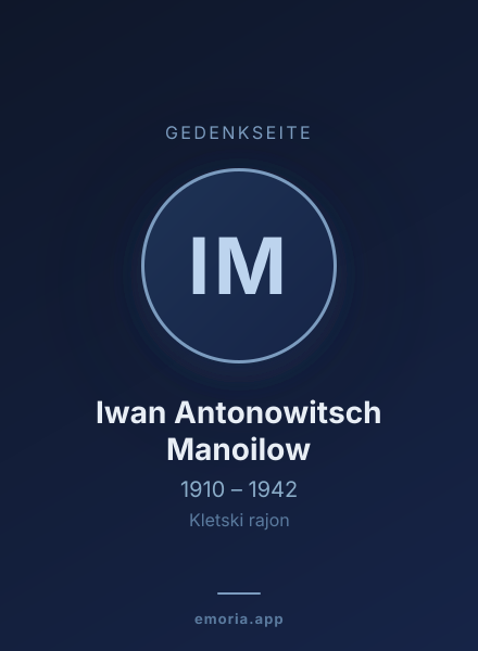Gedenkportrait von Iwan Antonowitsch Manoilow