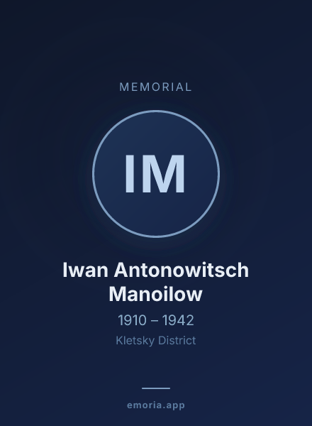 Memorial portrait of Iwan Antonowitsch Manoilow