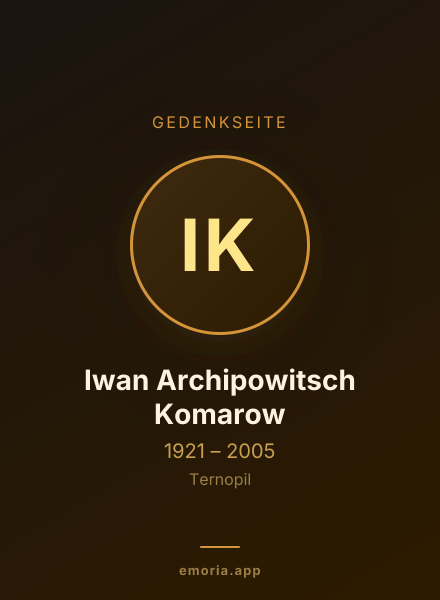 Gedenkportrait von Iwan Archipowitsch Komarow