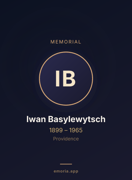 Memorial portrait of Iwan Basylewytsch
