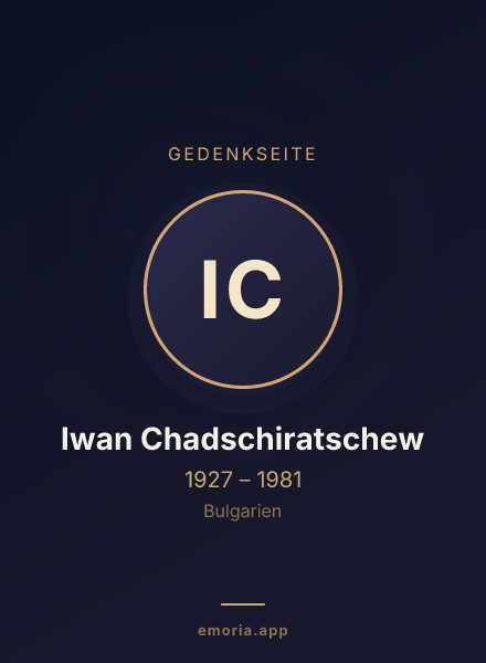 Gedenkportrait von Iwan Chadschiratschew
