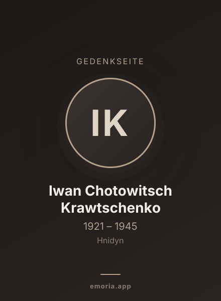 Gedenkportrait von Iwan Chotowitsch Krawtschenko