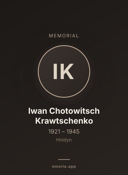 Memorial portrait of Iwan Chotowitsch Krawtschenko
