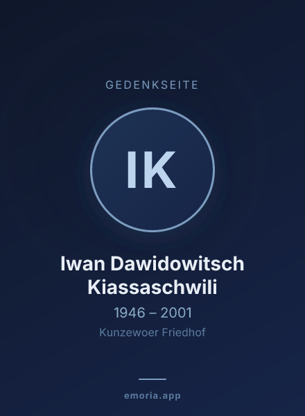 Gedenkportrait von Iwan Dawidowitsch Kiassaschwili