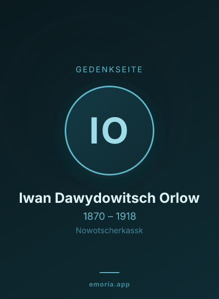 Gedenkportrait von Iwan Dawydowitsch Orlow