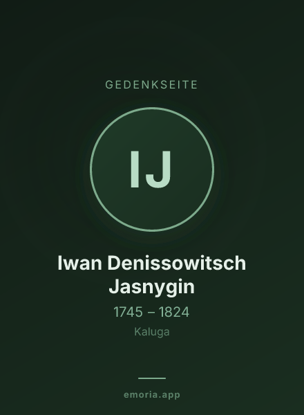 Gedenkportrait von Iwan Denissowitsch Jasnygin