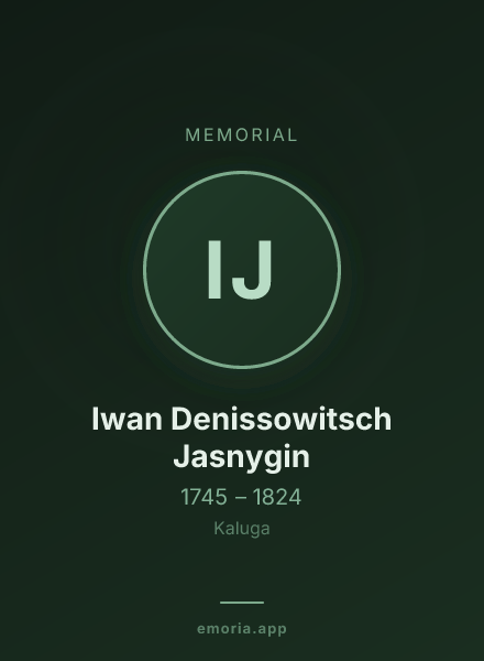 Memorial portrait of Iwan Denissowitsch Jasnygin