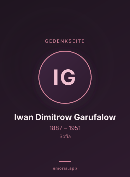 Gedenkportrait von Iwan Dimitrow Garufalow