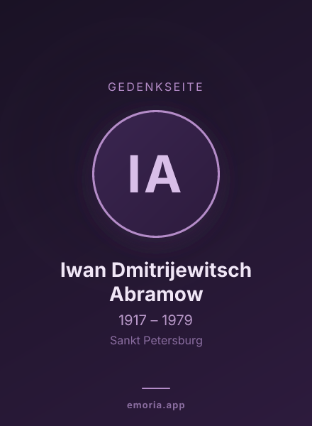 Gedenkportrait von Iwan Dmitrijewitsch Abramow