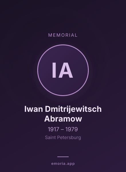 Memorial portrait of Iwan Dmitrijewitsch Abramow