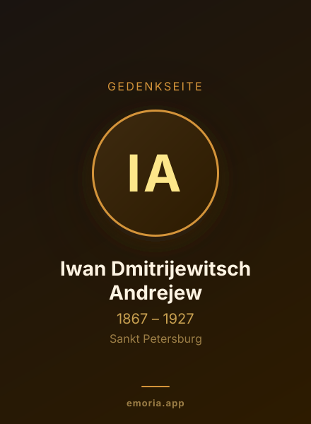 Gedenkportrait von Iwan Dmitrijewitsch Andrejew