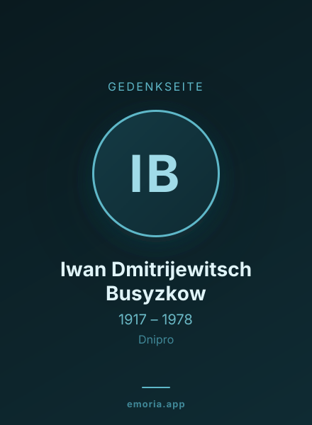Gedenkportrait von Iwan Dmitrijewitsch Busyzkow