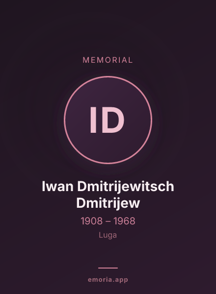 Memorial portrait of Iwan Dmitrijewitsch Dmitrijew