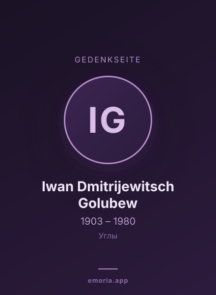 Gedenkportrait von Iwan Dmitrijewitsch Golubew