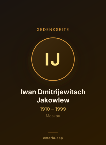 Gedenkportrait von Iwan Dmitrijewitsch Jakowlew