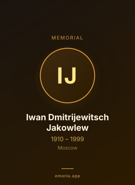 Memorial portrait of Iwan Dmitrijewitsch Jakowlew