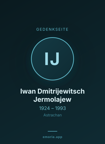 Gedenkportrait von Iwan Dmitrijewitsch Jermolajew
