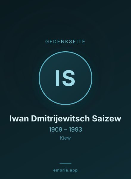 Gedenkportrait von Iwan Dmitrijewitsch Saizew
