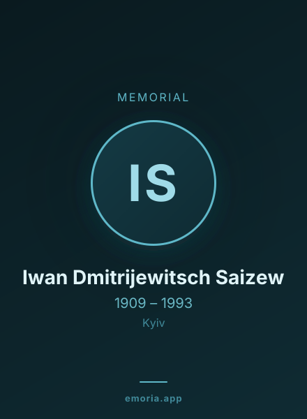 Memorial portrait of Iwan Dmitrijewitsch Saizew