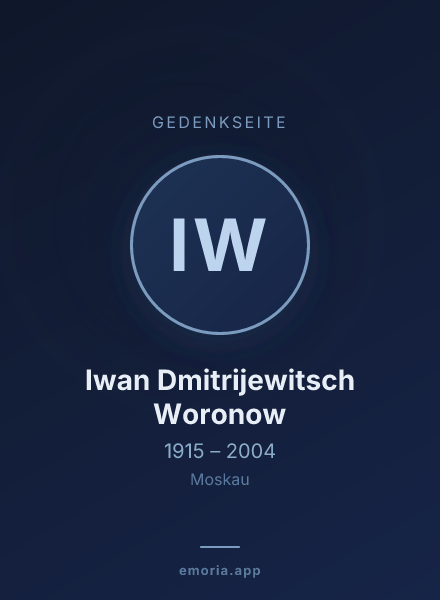 Gedenkportrait von Iwan Dmitrijewitsch Woronow
