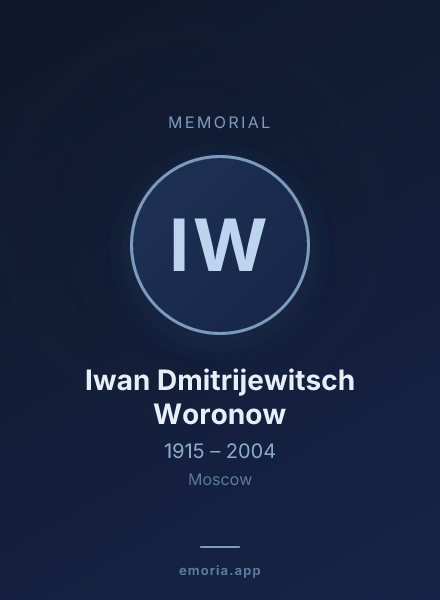 Memorial portrait of Iwan Dmitrijewitsch Woronow