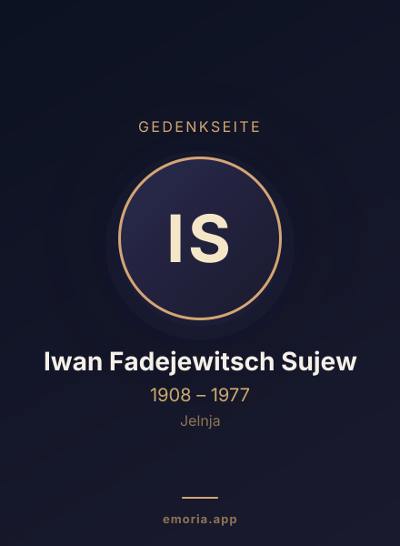 Gedenkportrait von Iwan Fadejewitsch Sujew