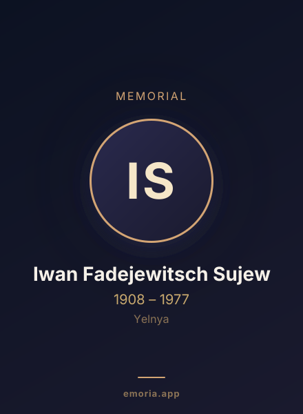 Memorial portrait of Iwan Fadejewitsch Sujew