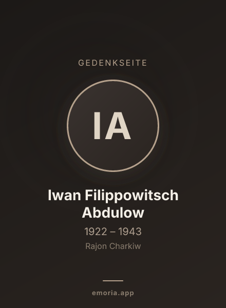 Gedenkportrait von Iwan Filippowitsch Abdulow