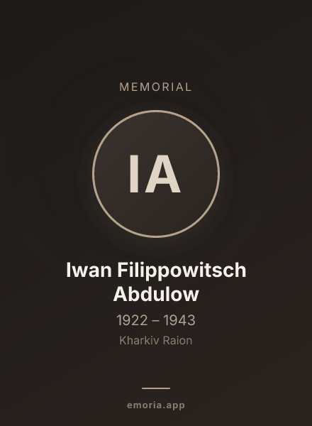 Memorial portrait of Iwan Filippowitsch Abdulow