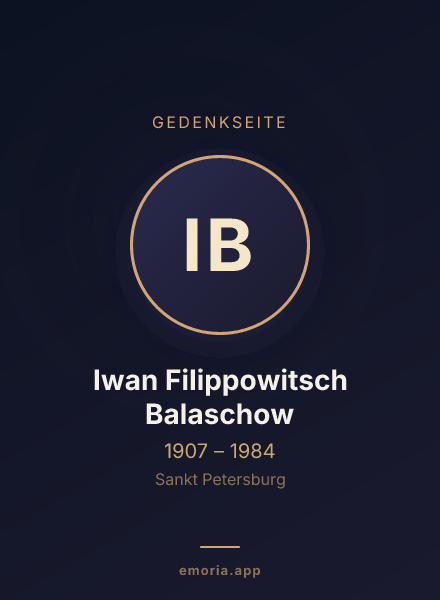 Gedenkportrait von Iwan Filippowitsch Balaschow