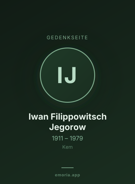 Gedenkportrait von Iwan Filippowitsch Jegorow