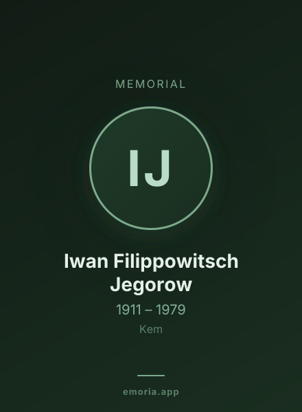 Memorial portrait of Iwan Filippowitsch Jegorow