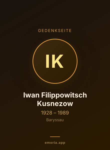 Gedenkportrait von Iwan Filippowitsch Kusnezow