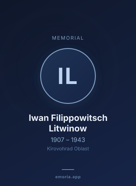 Memorial portrait of Iwan Filippowitsch Litwinow