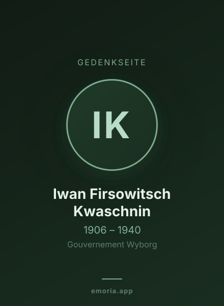 Gedenkportrait von Iwan Firsowitsch Kwaschnin