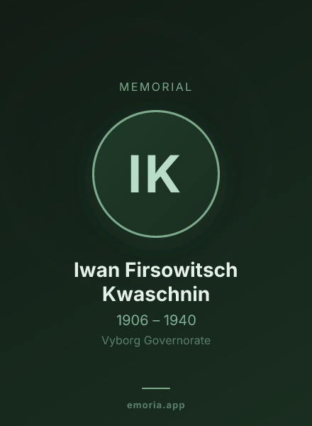 Memorial portrait of Iwan Firsowitsch Kwaschnin