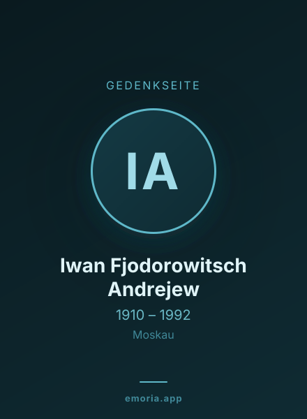 Gedenkportrait von Iwan Fjodorowitsch Andrejew
