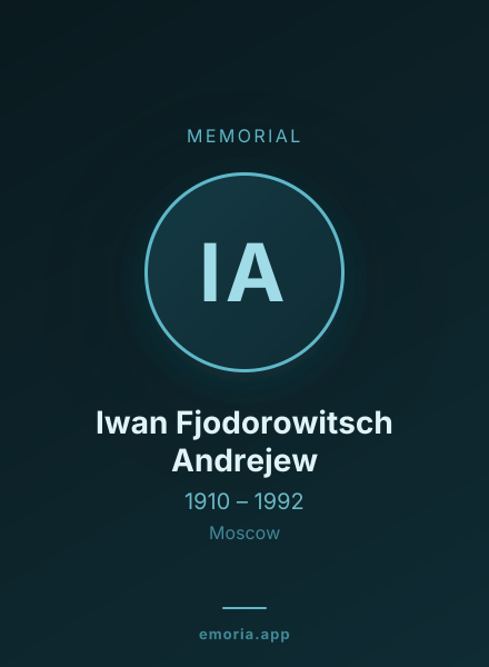 Memorial portrait of Iwan Fjodorowitsch Andrejew
