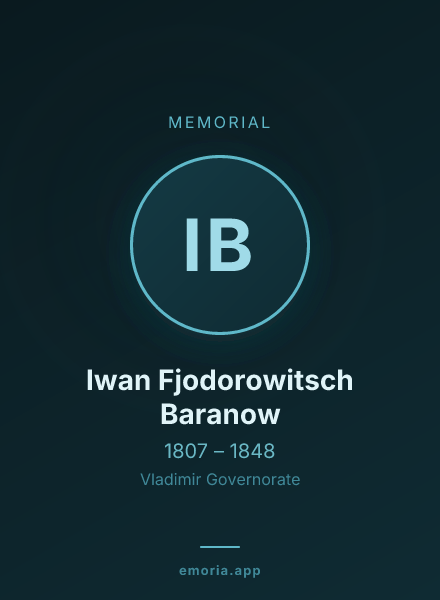 Memorial portrait of Iwan Fjodorowitsch Baranow