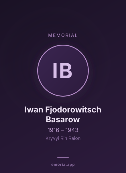 Memorial portrait of Iwan Fjodorowitsch Basarow