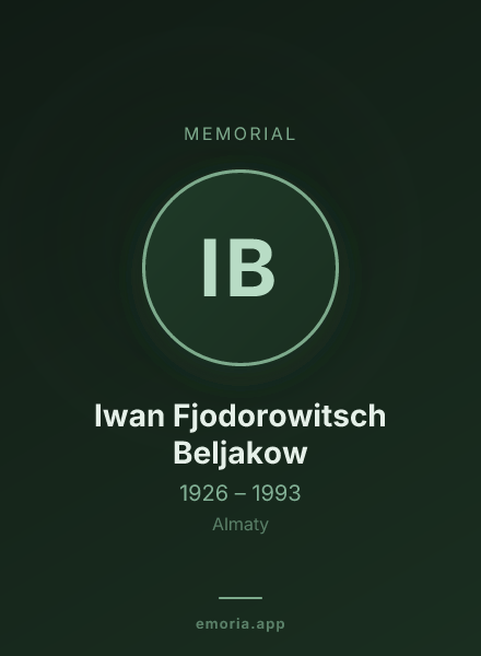 Memorial portrait of Iwan Fjodorowitsch Beljakow