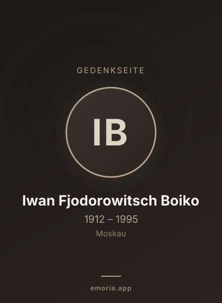 Gedenkportrait von Iwan Fjodorowitsch Boiko