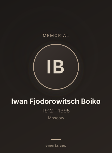 Memorial portrait of Iwan Fjodorowitsch Boiko