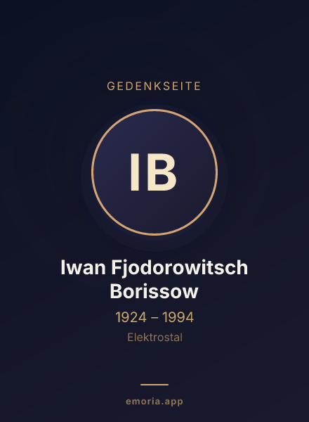 Gedenkportrait von Iwan Fjodorowitsch Borissow